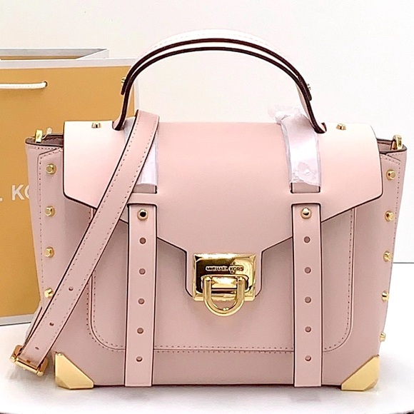 MICHAEL KORS MANHATTAN MED TOP HANDLE SATCHEL/SHOULDER/CROSSBOD BAG POWDER BLUSH - Picture 2 of 15